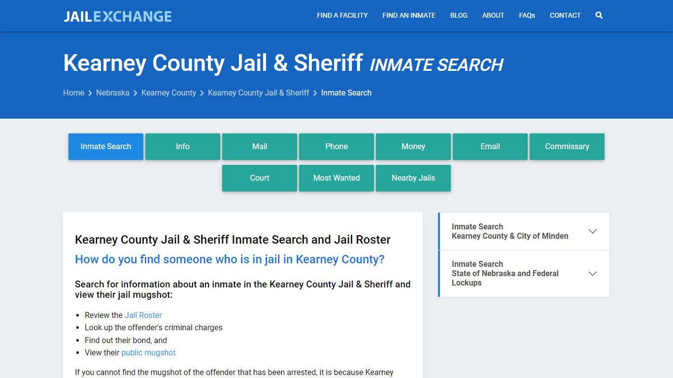 Kearney County Jail & Sheriff Inmate Search - Jail Exchange
