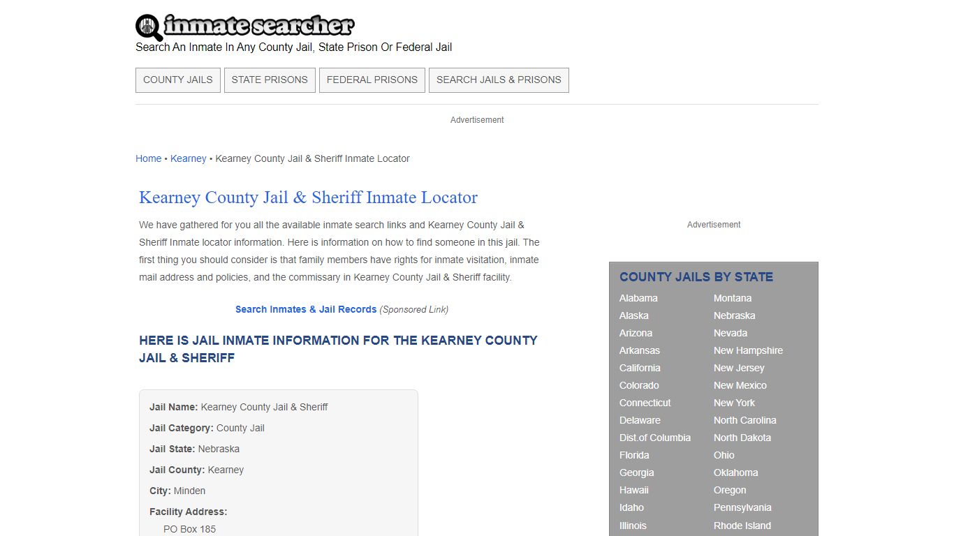 Kearney County Jail & Sheriff Inmate Locator - Inmate Searcher